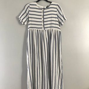 STRIPED MIDI DRESS